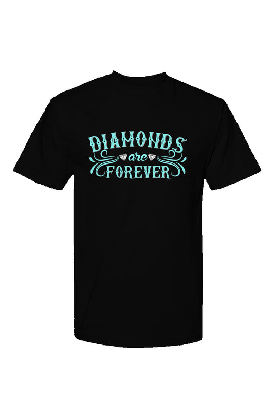 DIAMONDS ARE FOREVERY T Shirt (BLACK/TURQUOISE)