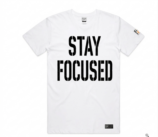 Stay Focused tee (white)